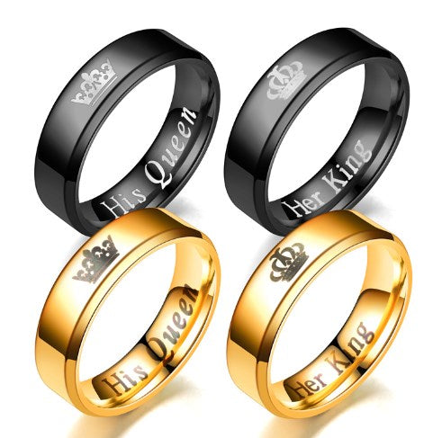 ANILLOS DE PROMESA PARA PAREJAS – SET DE 2 | ACERO INOXIDABLE