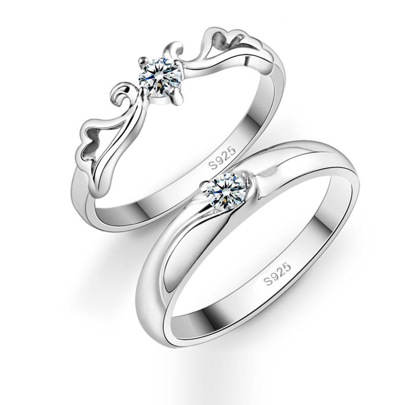 ANILLOS DE PAREJA ÁNGEL PLATEADOS – AJUSTABLES